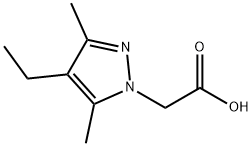 (4-乙基-3,5-二甲基-1H-吡唑-1-基)乙酸 结构式