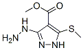 1H-Pyrazole-4-carboxylicacid,3-hydrazino-5-(methylthio)-,methylester(9CI) 结构式