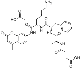 N-SUCCINYL-ALA-PHE-LYS 7-AMIDO-4-METHYLCOUMARIN ACETATE SALT 结构式