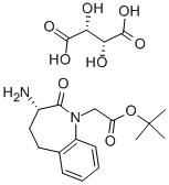 3S-氨基-2,3,4,5-四氢-1H-[1]-苯并氮杂卓-2-酮-1-乙酸叔丁酯酒石酸盐 结构式