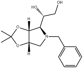 (S)-1-((3AR,4R,6AS)-5-BENZYL-2,2-DIMETHYL-TETRAHYDRO-[1,3]DIOXOLO[4,5-C]PYRROL-4-YL)-ETHANE-1,2-DIOL 结构式