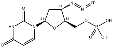 3'-azido-2',3'-dideoxyuridine 5'-monophosphate 结构式