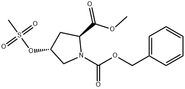 (2S,4R)-CBZ-4-甲磺酰氧基脯氨酸甲酯 结构式