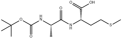 (叔丁氧羰基)-L-丙氨酰-L-甲硫氨酸 结构式