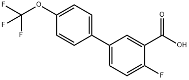 2-氟-5-(4-三氟甲氧基苯基)苯甲酸 结构式