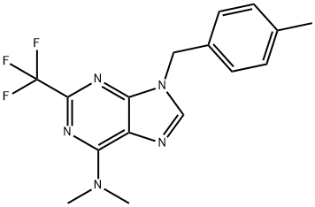 6-(dimethylamino)-9-(4-methylbenzyl)-2-(trifluoromethyl)-9H-purine 结构式