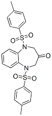 1,2,4,5-Tetrahydro-1,5-bis[(4-methylphenyl)sulfonyl]-3H-1,5-benzodiazepin-3-one 结构式