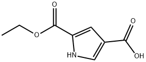 5-(乙氧羰基)-1H-吡咯-3-羧酸 结构式