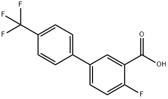 2-氟-5- [4-(三氟甲基)苯基]苯甲酸 结构式