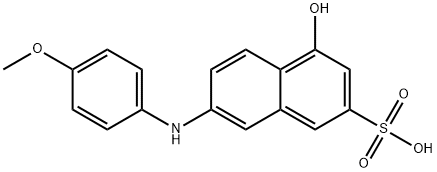 4-羟基-7-[(4-甲氧基苯基)氨基]萘-2-磺酸 结构式
