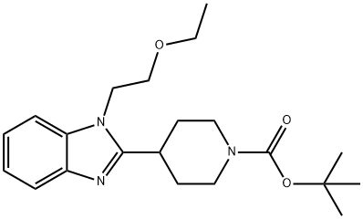 4-[1-(2-乙氧基乙基)-1H-苯并咪唑-2-基]-1-哌啶羧酸叔丁酯 结构式