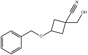 3-(benzyloxy)-1-(hydroxyMethyl)cyclobutanecarbonitrile 结构式