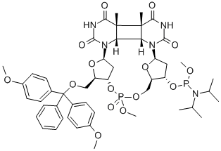 CIS,SYN-THYMIDINE DIMER METHYL PHOSPHORAMIDITE 结构式