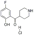 4-(5-氟-2-羟基苯甲酰基)哌啶 盐酸盐 结构式