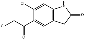 5-氯乙酰-6-氯-1,3-二氢-2H-吲哚-2-酮 结构式