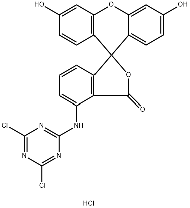 6-([4,6-二氯三嗪-2-基]氨基)荧光素盐酸盐 结构式
