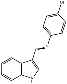 4-{[1-(1H-INDOL-3-YL)-METH-(E)-YLIDENE]-AMINO}-PHENOL 结构式