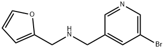 1-(5-溴吡啶-3-基)-N-(呋喃-2-基甲基)甲胺 结构式