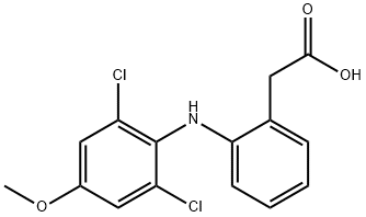 [2-(2,6-Dichloro-4-methoxyanilino)phenyl]acetic acid 结构式