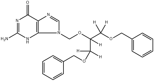 9-[[2-Benzyloxy-1-(benzyloxymethyl)-ethoxy]-methyl]guanine-d5 结构式