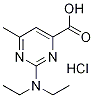 2-二乙基氨基-6-甲基-嘧啶-4-羧酸 盐酸盐 结构式