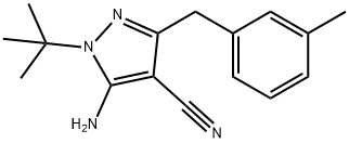 5-Amino-1-tert-butyl-3-(3-methylbenzyl)-4-cyanopyrazole 结构式