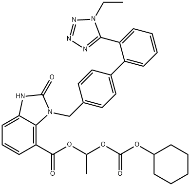 2-去乙氧基-2-羟基-1H-1-乙基坎地沙坦西来替昔酯 结构式