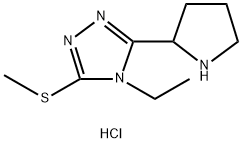 4-ETHYL-3-METHYLSULFANYL-5-PYRROLIDIN-2-YL-4H-[1,2,4]TRIAZOLE HYDROCHLORIDE 结构式