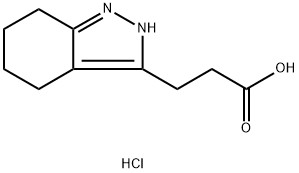 3-(4,5,6,7-Tetrahydro-2H-indazol-3-yl)-propionic acid hydrochloride 结构式
