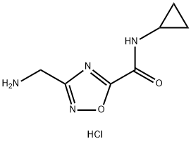 3-(aminomethyl)-N-cyclopropyl-1,2,4-oxadiazole-5-carboxamide hydrochloride 结构式