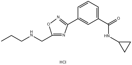 N-cyclopropyl-3-{5-[(propylamino)methyl]-1,2,4-oxadiazol-3-yl}benzamide hydrochloride 结构式