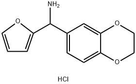 (2,3-二氢苯并[B][1,4]二噁英-6-基)(呋喃-2-基)甲胺盐酸盐 结构式