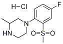 1-[4-FLUORO-2-(METHYLSULFONYL)PHENYL]-3-METHYLPIPERAZINE HYDROCHLORIDE 结构式