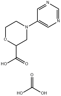 4-嘧啶-5-基-吗啉-2-羧酸碳酸盐 结构式