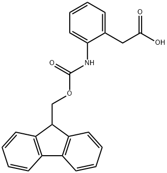 2-(2-(((((9H-芴-9-基)甲氧基)羰基)氨基)苯基)乙酸 结构式