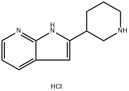 2-Piperidin-3-yl-1H-pyrrolo[2,3-b]pyridinedihydrochloride 结构式