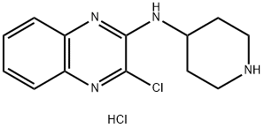 3-氯-N-4-哌啶基-2-喹喔啉胺盐酸盐 结构式