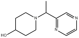 1-[1-(2-吡嗪基)乙基]-4-哌啶醇 结构式