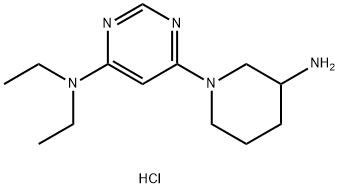 6-(3-氨基-1-哌啶基)-N,N-二乙基-4-嘧啶胺盐酸盐 结构式