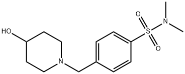 4-[(4-羟基-1-哌啶基)甲基]-N,N-二甲基苯磺酰胺 结构式