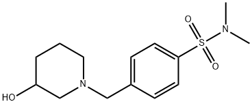 4-[(3-羟基-1-哌啶基)甲基]-N,N-二甲基苯磺酰胺 结构式