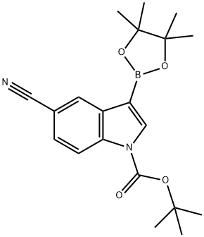 1-BOC-5-CYANOINDOLE-3-BORONIC ACID, PINACOL ESTER 结构式