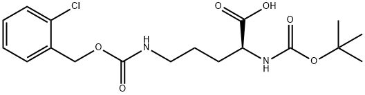 N-叔丁氧羰基-N'-(2-氯苄氧羰基)-L-鸟氨酸 结构式