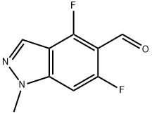 4,6-DIFLUORO-1-METHYL-1H-INDAZOLE-5-CARBALDEHYDE 结构式