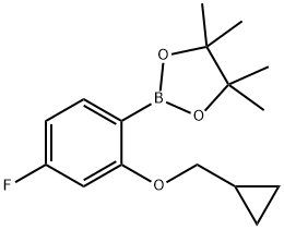 2-(2-(环丙基甲氧基)-4-氟苯基)-4,4,5,5-四甲基-1,3,2-二氧硼烷 结构式