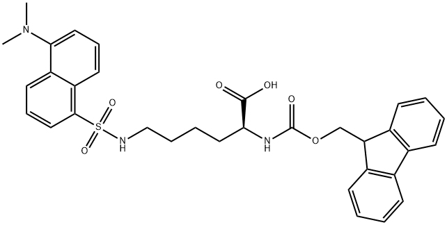 N-芴甲氧羰基-N'-丹磺酰基-L-赖氨酸 结构式