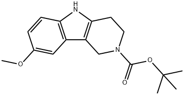 8-甲氧基-3,4-二氢-1H-吡啶并[4,3-B]吲哚-2(5H)-羧酸叔丁酯 结构式