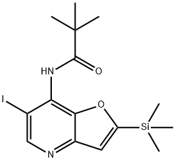 N-(6-碘-2-(三甲基甲硅烷基)呋喃[3,2-B]吡啶-7-基)新戊酰胺 结构式