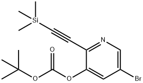 5-溴-2-((三甲基甲硅烷基)乙炔基)吡啶-3-基碳酸叔丁酯 结构式