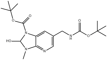 tert-Butyl 6-((tert-butoxycarbonylamino)methyl)-2-hydroxy-3-methyl-2,3-dihydro-1H-imidazo[4,5-b]pyri 结构式